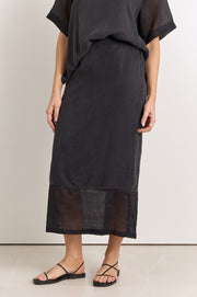 Reece Straight Midi Skirt (Black)