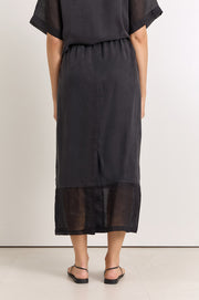 Reece Straight Midi Skirt (Black)
