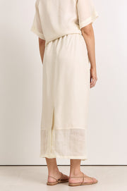 Reece Straight Midi Skirt (Cream)