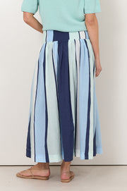 Briar Shirred Waist Maxi Skirt (Stripe)