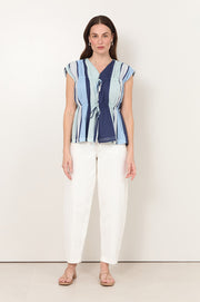 Amari Tie Front Top (Stripe)