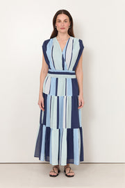 Ursula Crossover Maxi Dress (Stripe)