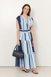 Ursula Crossover Maxi Dress (Stripe)