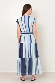Ursula Crossover Maxi Dress (Stripe)