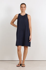 Jolie Lightweight Denim Short Dress (Denim)