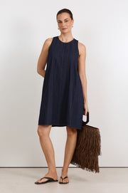 Jolie Lightweight Denim Short Dress (Denim)