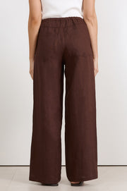 Skylar Linen Pant (Chocolate)