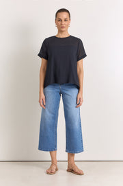 Lori Textured Cotton Top (Ink)