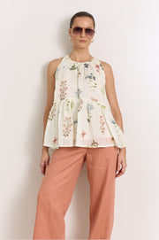 Ariah Ramie Sleeveless Top (Print)