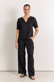 Tamsen Linen Pant (Black)