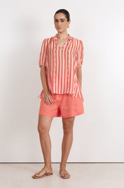 Sandra Stripe Top (Coral/Peach)