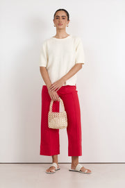Rosalie Cropped Jean (Red)