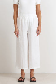 Fable Linen Culotte Pant (White)