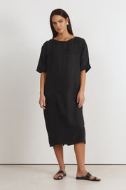 Meeka Cupro Midi Dress (Black)