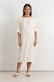 Meeka Cupro Midi Dress (Oyster)