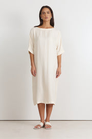 Meeka Cupro Midi Dress (Oyster)