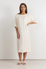 Meeka Cupro Midi Dress (Oyster)