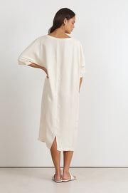 Meeka Cupro Midi Dress (Oyster)