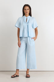 Fable Linen Culotte Pant (Blue)