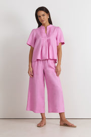 Fable Linen Culotte Pant (Pink)
