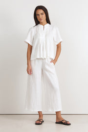 Fable Linen Culotte Pant (White)