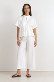 Fable Linen Culotte Pant (White)