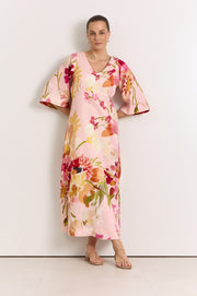 Odette Linen Midi Dress (Cotswolds Print)