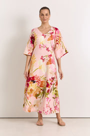 Odette Linen Midi Dress (Cotswolds Print)