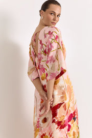 Odette Linen Midi Dress (Cotswolds Print)