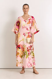 Odette Linen Midi Dress (Cotswolds Print)