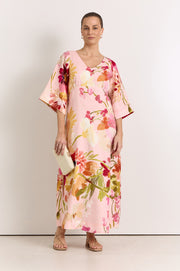 Odette Linen Midi Dress (Cotswolds Print)