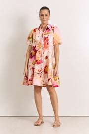 Amalie Linen Short Dress (Cotswolds Print)