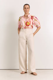 Lilian Linen Top (Cotswolds Print)