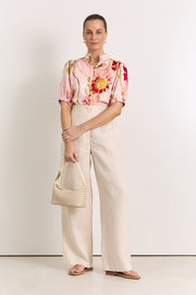 Lilian Linen Top (Cotswolds Print)