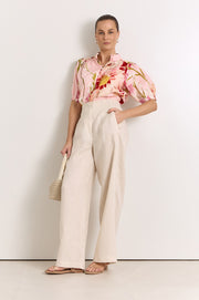 Lilian Linen Top (Cotswolds Print)