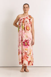 Ricci One Shoulder Cotton Maxi Dress (Cotswolds Print)