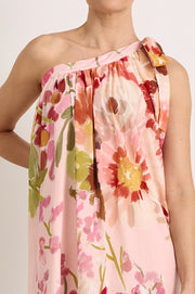 Ricci One Shoulder Cotton Maxi Dress (Cotswolds Print)