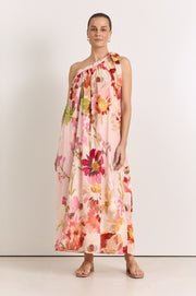 Ricci One Shoulder Cotton Maxi Dress (Cotswolds Print)