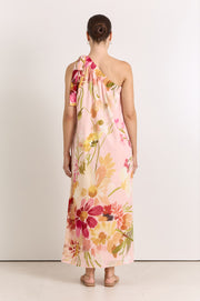 Ricci One Shoulder Cotton Maxi Dress (Cotswolds Print)