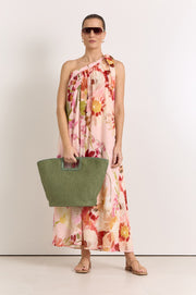 Ricci One Shoulder Cotton Maxi Dress (Cotswolds Print)