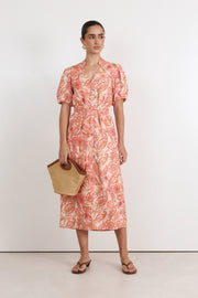 Vivi Linen Midi Dress (Surat Print)