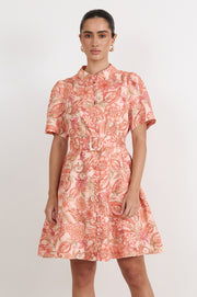 Mindy Linen Short Dress (Surat Print)