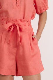 Renee Linen Short (Coral)