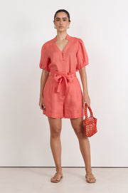 Renee Linen Short (Coral)