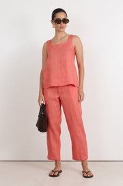 Noabella Linen Top (Coral)