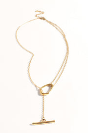 Fine Metal Toggle Necklace (Gold)