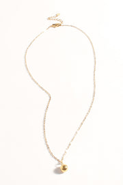 Dainty Ball Charm Necklace (Gold)