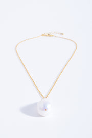 Fine Short Chain Baroque Necklace (Cream Gold)