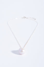 Fine Short Chain Baroque Necklace (Cream Silver)