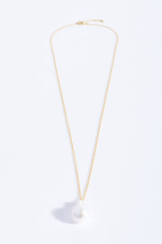 Fine Long Chain Baroque Necklace (Cream Gold)